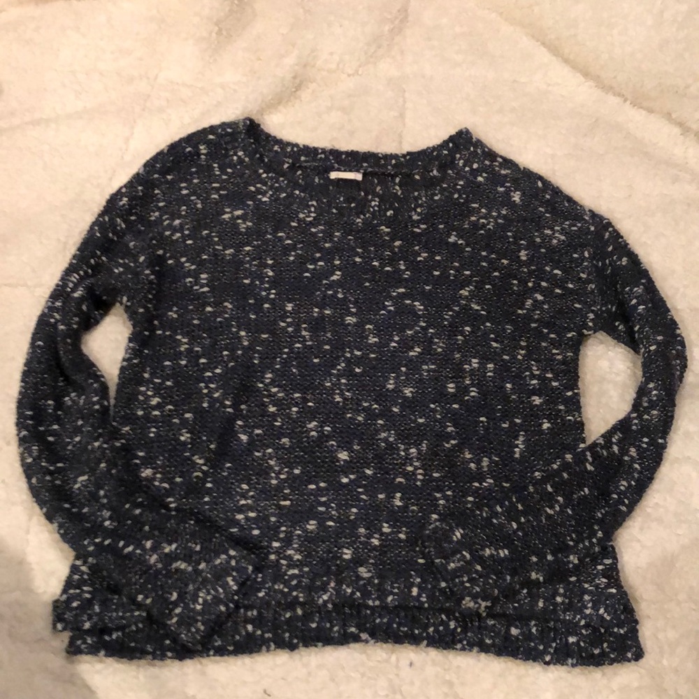 blue and white sweater